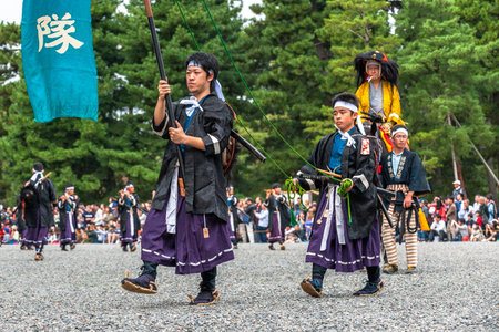 Kyoto, Japan - October 22, 2016: Festival of The Ages, an ancient costume parade held annually. Each...