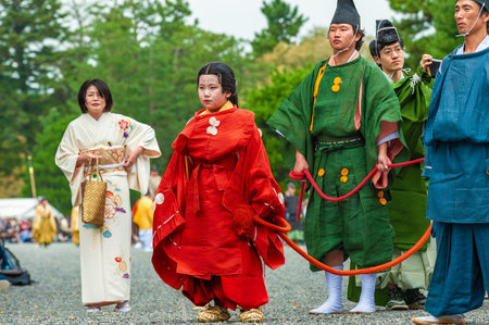 Kyoto, Japan - October 22, 2016: Festival of The Ages, an ancient costume parade held annually. Each...