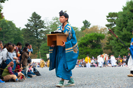 Kyoto, Japan - October 22, 2016: Festival of The Ages, an ancient costume parade held annually. Each...