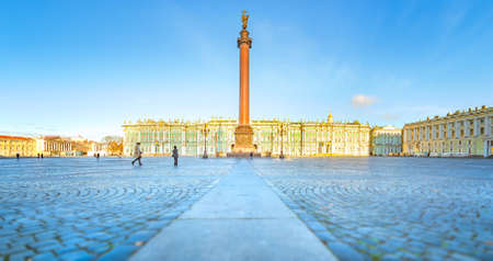 St. Petersburg, Russia - October 21, 2018: State Hermitage Museum situated on Winter Palace Square. It is second largest art museum in the world and exhibits collections well over three million items.のeditorial素材