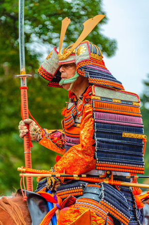 Kyoto, Japan - October 22, 2016: Festival of The Ages, an ancient costume parade held annually. Each...