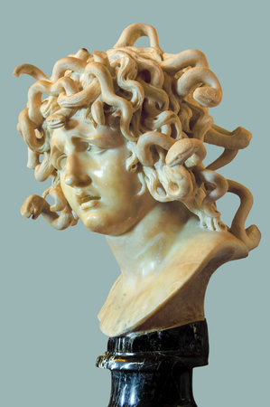 Rome, Italy - Dec. 30, 2012: Marble sculpture of Medusa by Gian Lorenzo Bernini in the Capitoline...