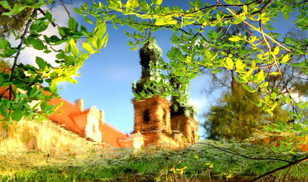 image in water reflectionの写真素材