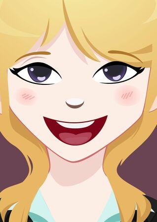 Close-up woman faceのイラスト素材