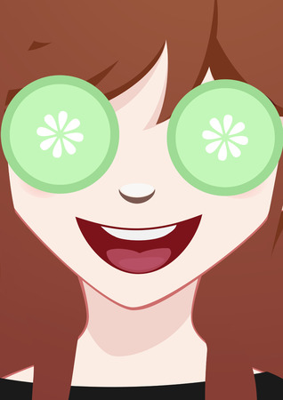 Close-up woman faceのイラスト素材