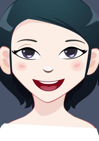 Close-up woman faceのイラスト素材