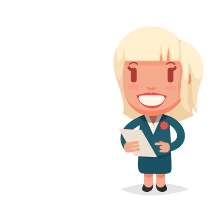 Business Cute vector womanのイラスト素材