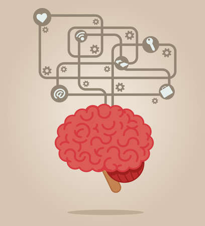 Social media brainのイラスト素材