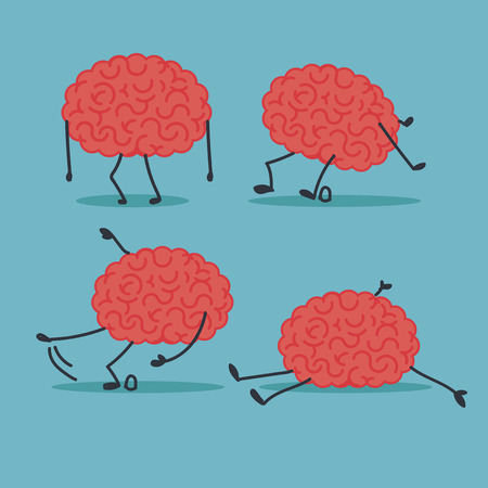 Brain fallingのイラスト素材