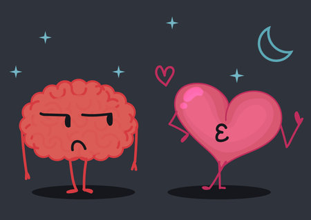 Brain & heart characters: harassmentのイラスト素材