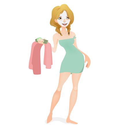 woman with a face maskのイラスト素材