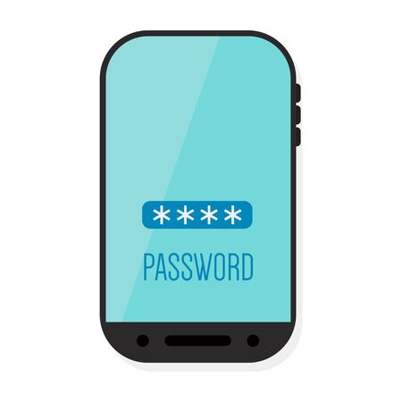 Mobile password vector illustrationのイラスト素材