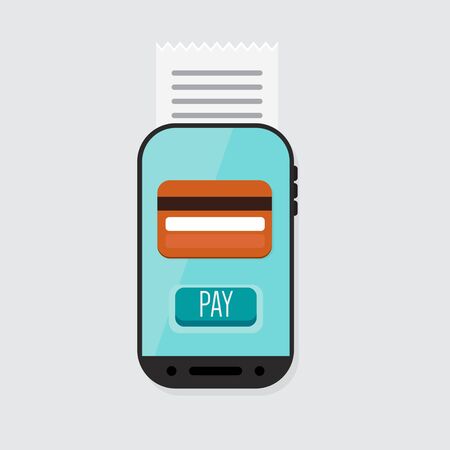 Mobile Payment: Flat lay illustrationのイラスト素材
