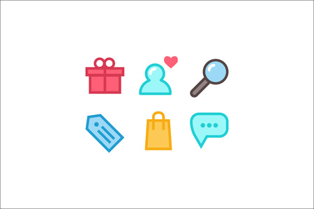 shopping icon setのイラスト素材