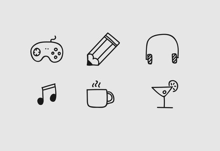 Doodle icon setのイラスト素材