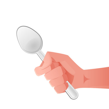 Hand & spoon vector illustrationのイラスト素材