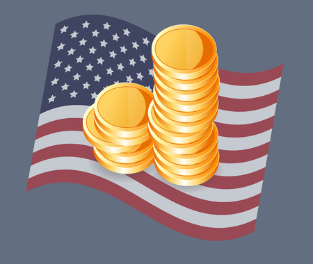 USA flag vector illustration: budgets in USのイラスト素材