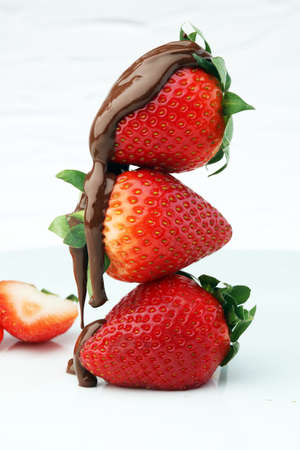 Gourmet Chocolate Covered Strawberries for Valentine's Dayの写真素材