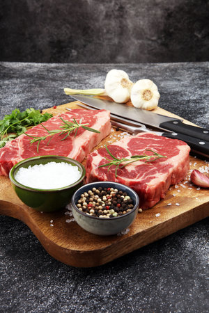 Barbecue Rib Eye Steak, dry Aged Wagyu Entrecote Steak.