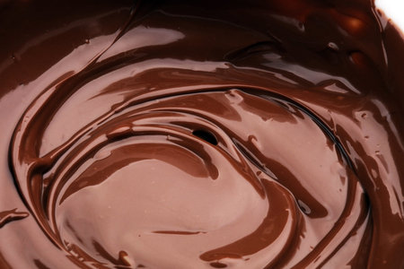 Melting chocolate, melted delicious chocolate for praline icing confectionery.の写真素材