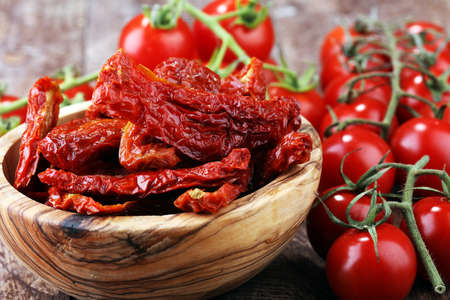 Sun dried tomatoes. tomato halves sun-driedの写真素材