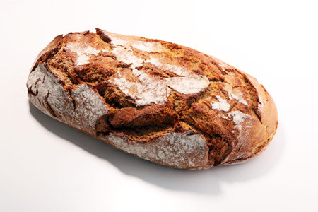 freshly baked bread isolated on white background.