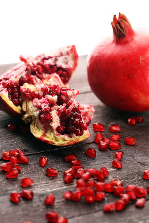 Ripe and juicy pomegranate. Red organic pomegranateの写真素材