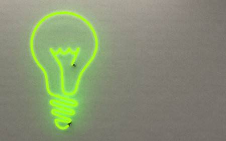 glowing neon light light bulb. 3d rendering.