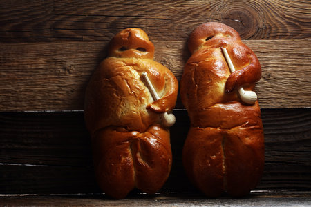 stutenkerl or weckmann. baked traditional german pastery