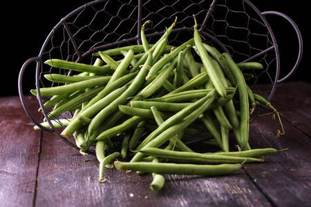 healthy green beans from farmer market or bush beansの写真素材