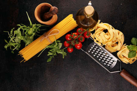 Plate of delicious spaghetti Bolognaise or Bolognese with savory minced beef and tomato sauce garnished with parmesan cheeseの写真素材