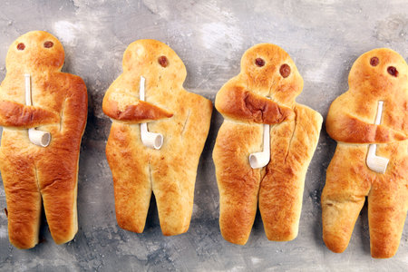 stutenkerl or weckmann. baked traditional german pastery. hefemann for st nicholas