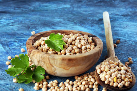 Raw Chickpeas. Chickpeas is nutritious food. Healthy and natural vegetarian foodの写真素材