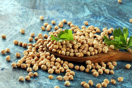 Raw Chickpeas. Chickpeas is nutritious food. Healthy and natural vegetarian foodの写真素材