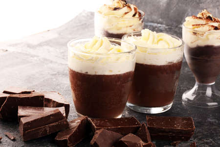 hot chocolate with cocoa and whipped cream. sweet chocolate drinkの写真素材
