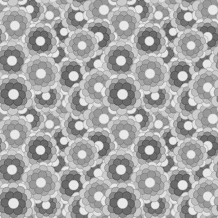 Seamless pattern of grayscale flower buds, vector illustrationのイラスト素材