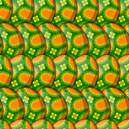 Easter egg with floral curl pattern seamless, vector illustration in eps10のイラスト素材