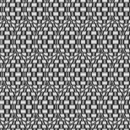 Tile with interlacing in grayscale colors, illustrationのイラスト素材