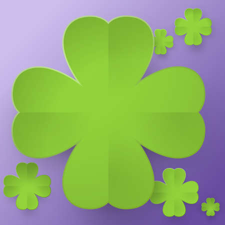 Abstract four-leaf clover on purple のイラスト素材