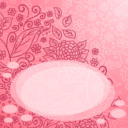 Abstract floral romantic pattern for card with place for your textのイラスト素材