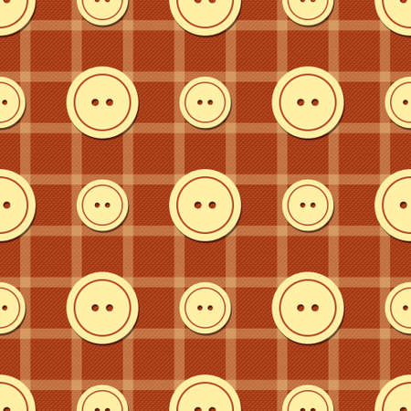Seamless pattern with buttons of different sizes and stripes, endless background texturesのイラスト素材