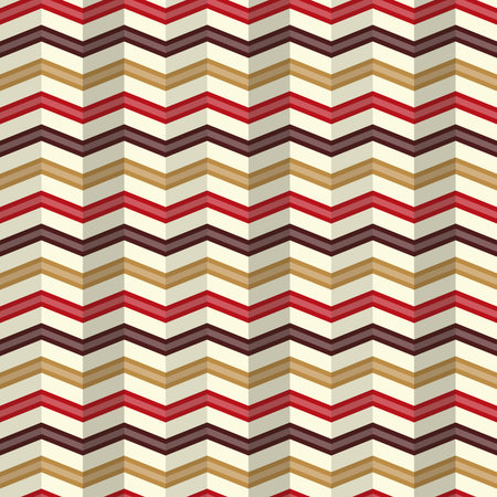 Seamless zigzag pattern with a rippled effect on a light background