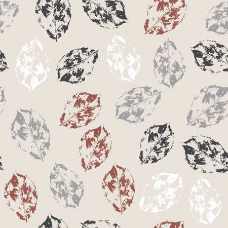 Seamless pattern with fallen leaves on bright backgroundのイラスト素材