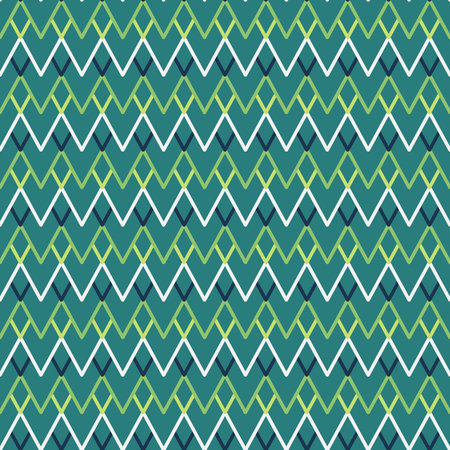 Seamless zigzag lines on a dark green background
