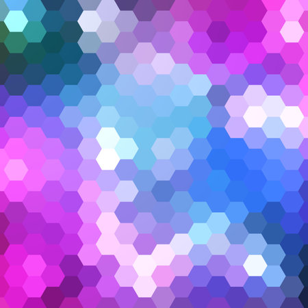Abstract colorful hexagons background.