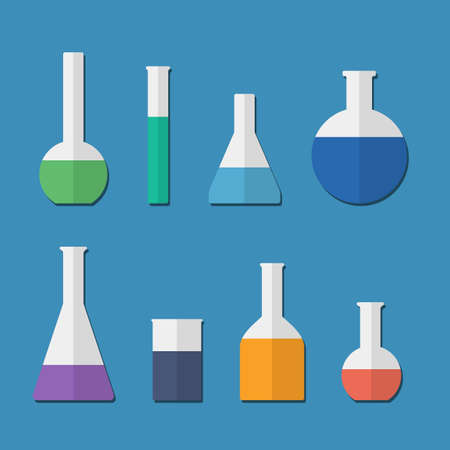 Chemical tubes icons set.のイラスト素材