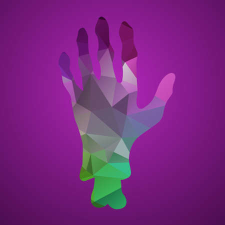 Hand of triangles. Vector illustration flat icon for your halloween party design.のイラスト素材