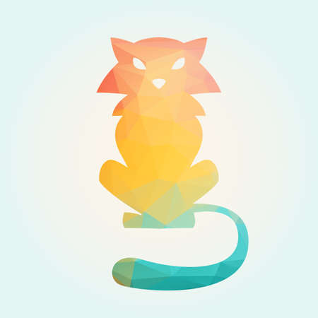 Cat of triangles. Vector illustration flat icon for your halloween party design.のイラスト素材