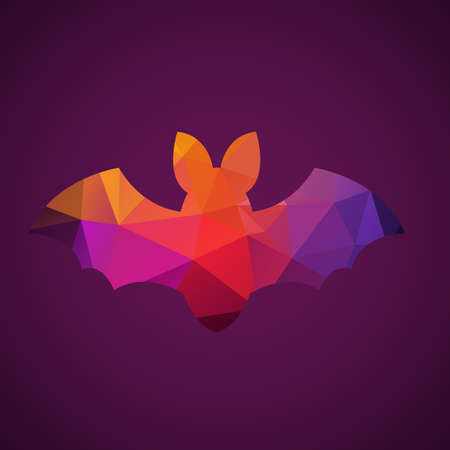 Bat of triangles. Vector illustration flat icon for your halloween party design.のイラスト素材