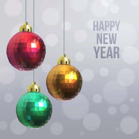 Christmas balls of triangles. Vector illustrationのイラスト素材